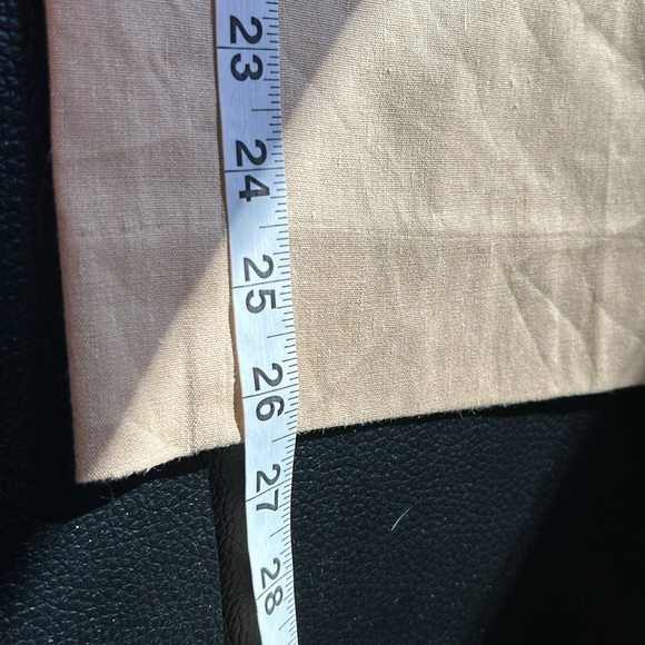 DEREK LAM 10 CROSBY Pant Linen blend wide leg pants Beige Pockets Sz 12 NEW - Picture 13 of 14